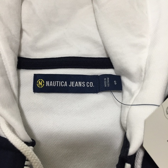 Nautica Color Block Hoodie Sweatshirt Men’s S Blue Green 1/2 Zip Fleece Pullover - Picture 10 of 11